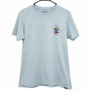 Rip Curl Youth Blue Logo T-Shirt Size M Surf Graphic 100% Cotton Short Sleeve